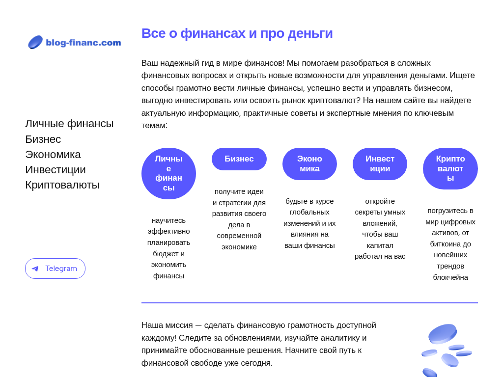 Финансы - Личные финансы, Бизнес, Экономика и Инвестиции