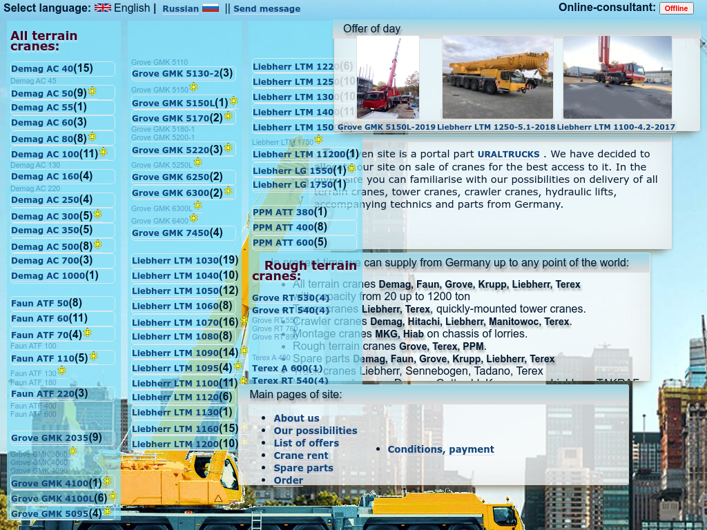 Автокраны и гидроподъемники из Германии