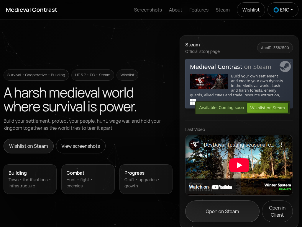 Medieval Contrast - Medieval Survival Co-Op Game (PC STEAM