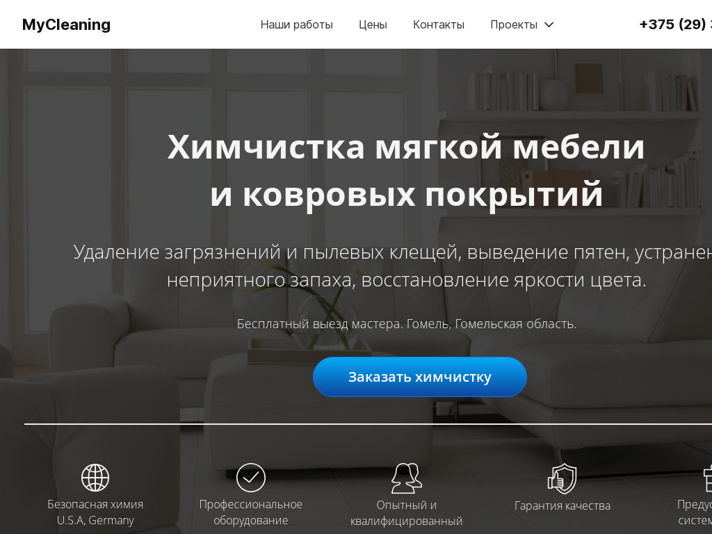 Химчистка мягкой мебели Гомель