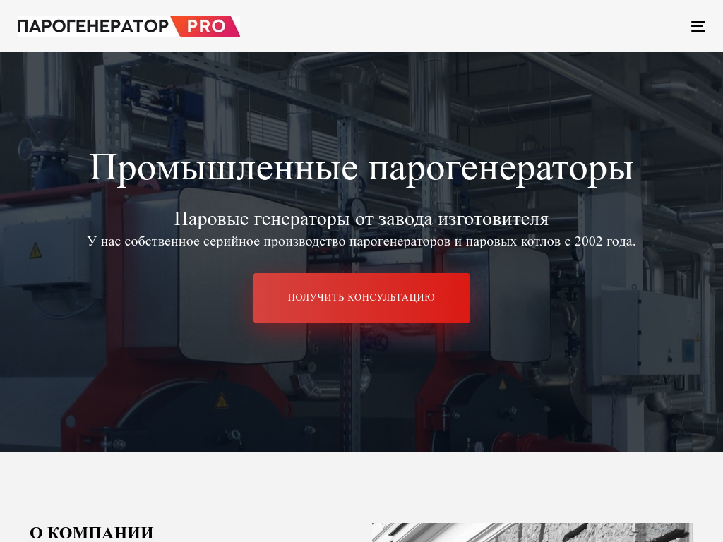 Парогенераторы промышленные