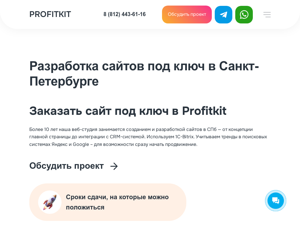 Profitkit - Создание сайтов в Санкт-Петербурге заказать в веб-студии