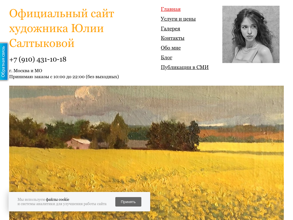 Услуги художника Юлии Салтыковой