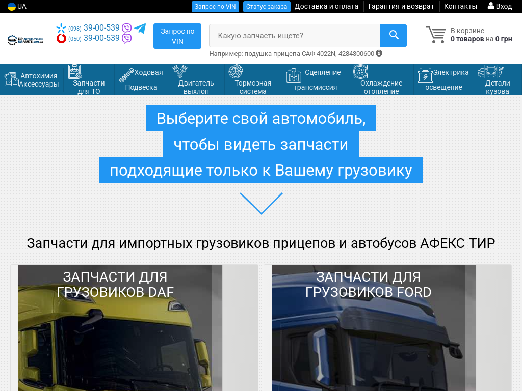 Запчасти для импортных грузовиков прицепов и автобусов АФЕКС ТИР