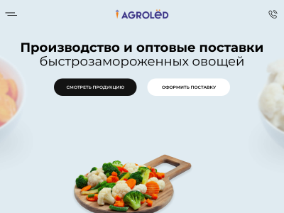 AGRO-LЁD - производство и оптовые поставки быстрозамороженных овощей