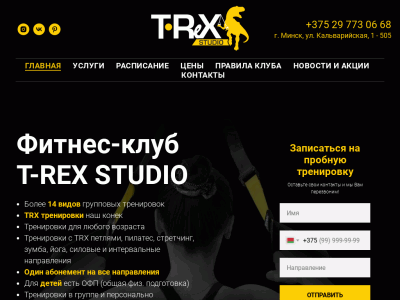 T-REX STUDIO - фитнес клуб во фрунзенском районе. Тренировки TRX